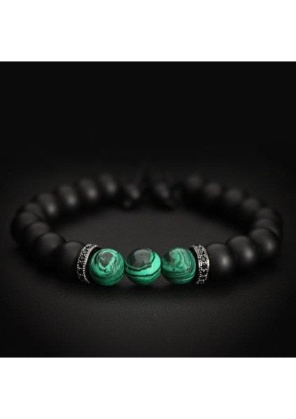 Malakit ve Mat Oniks Doğal Taş Bileklik modelleri