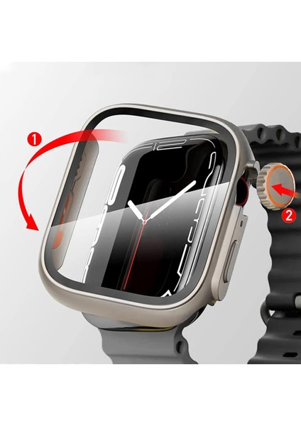 Apple Için Ultra Yükseltme Temperli Cam Kapak 8 7 6 5 4 3 2 1 Görünüm Değişikliği ULTRA49MM Çerçeve Ap