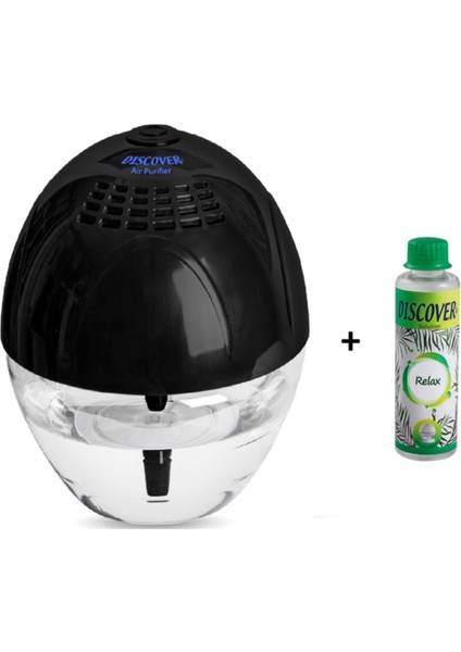 Sihirli Küre Hava Temizleme Makinesi Işıksız Siyah + 1 Adet Relax Solüsyonu Siyah