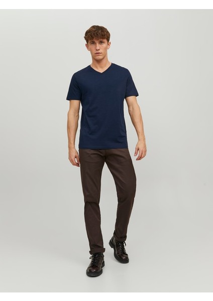 V Yaka Lacivert Erkek T-Shirt 12156102 indirimleri
