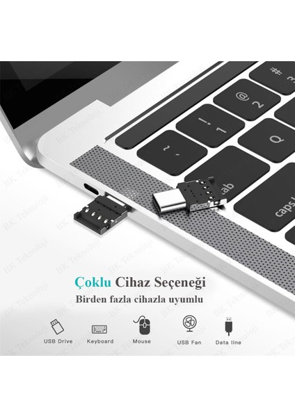 Mini Otg USB Type-C Erkek To USB Tip A Dişi Çevirici Adaptör