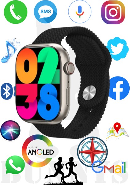 Huawei Uyumlu Akıllı Saat Konuşma Özellikli Watch 9 Pro 45MM Amoled Ekran