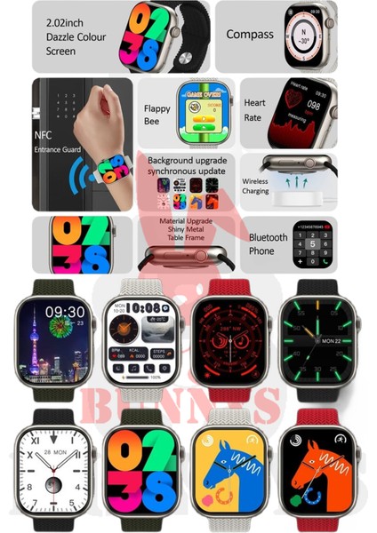 Tecno Camon Uyumlu Akıllı Saat Konuşma Özellikli Watch 9 Pro 45MM Amoled Ekran