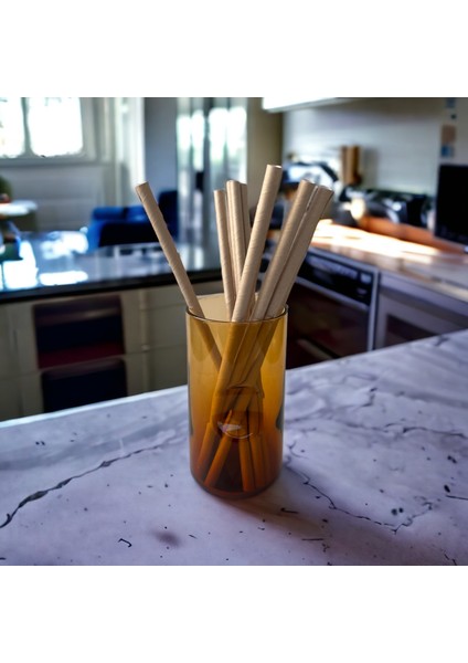 6 mm 19,7 cm Kraft(Kahverengi) Kağıt Pipet, 100 Adet