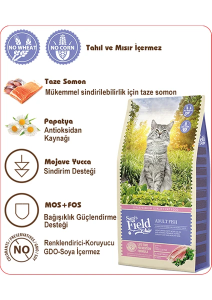 Sam's Field Balıklı Tahılsız Yetişkin Kedi Maması 2.5kg