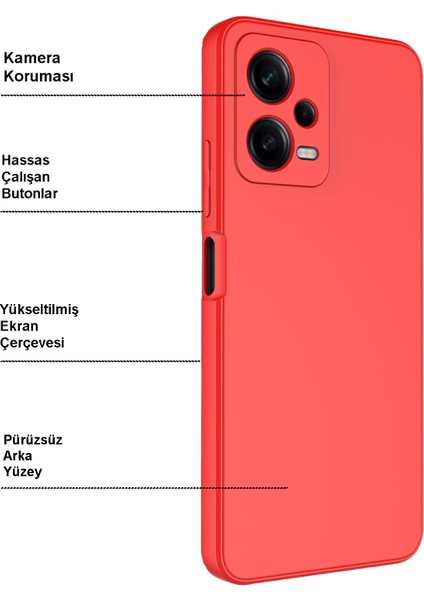 Xiaomi Redmi Note 12 ile Uyumlu Kapak Kamera Korumalı Içi Kadife Lansman Silikon Kılıf - Siyah