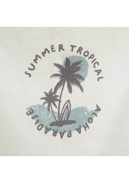 Tropic Kapüşonlu Tshirt Ekru