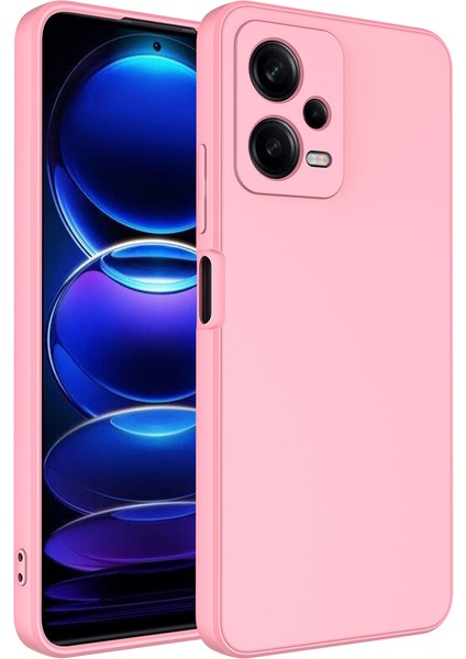 Xiaomi Redmi Note 12 ile Uyumlu Kapak Kamera Korumalı Içi Kadife Lansman Silikon Kılıf - Pembe