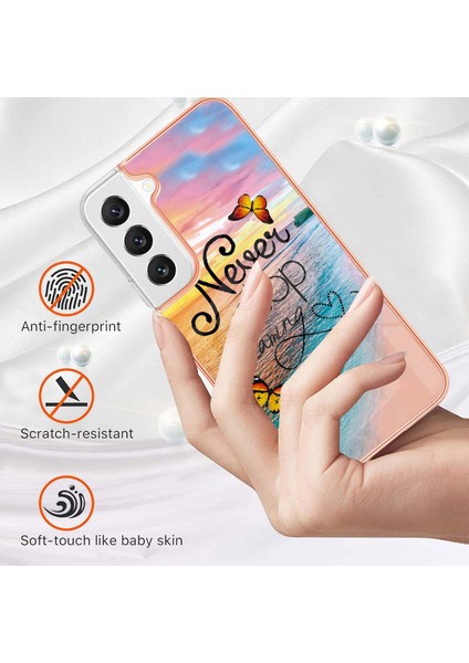 Samsung Galaxy S23 Mermer Çiçek Deseni Imd Tpu Kasası Drop Antik Elektrolatlak Telefon Kapak (Yurt Dışından) fiyatları