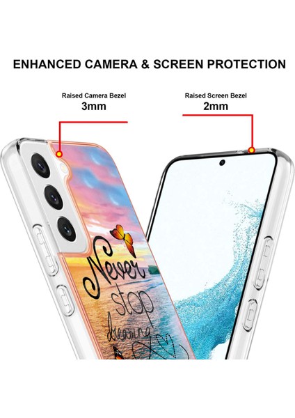 Samsung Galaxy S23 Mermer Çiçek Deseni Imd Tpu Kasası Drop Antik Elektrolatlak Telefon Kapak (Yurt Dışından) fırsatları