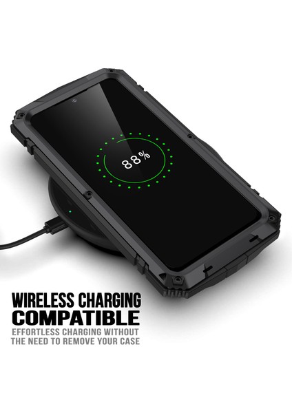Samsung Galaxy S23 Gizli Kickstand Pc+Silikon+Metal Şok Geçirmez Vaka Su Geçirmez Toz Geçirmez Arka Kapak Temperlenmiş Cam Ekran Koruyucu (Yurt Dışından) fiyatları