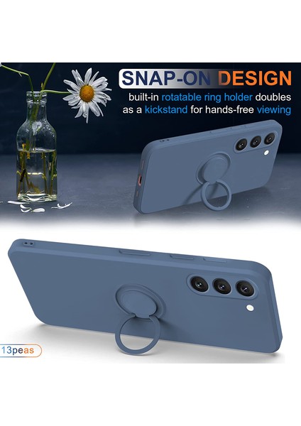 Samsung Galaxy S23 Yüzük Kickstand Telefon Tepkisi Için Sıvı Silikon Telefon Kılıf (Yurt Dışından) indirimleri