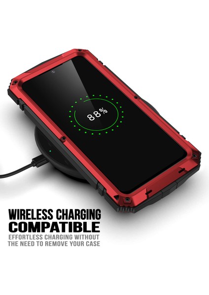 Samsung Galaxy S23 Gizli Kickstand Pc+Silikon+Metal Şok Geçirmez Vaka Su Geçirmez Toz Geçirmez Arka Kapak Temperlenmiş Cam Ekran Koruyucu (Yurt Dışından) fiyatları