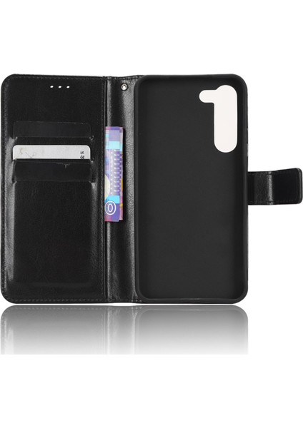 Samsung Galaxy S23 Çılgın At Dokusu Pu Deri Flip Telefon Kılıfı Cüzdan Stand Kapağı Kayış (Yurt Dışından)