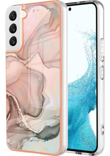 Samsung Galaxy S23 Için Koruyucu Yumuşak Tpu Telefon Kılıfı Yb Imd Serisi-16 Stil E 2.0mm Anti-Drop Elektrokaplama Mermer Deseni Imd Arka Kapak (Yurt Dışından)