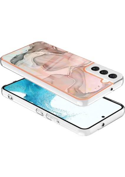 Samsung Galaxy S23 Için Koruyucu Yumuşak Tpu Telefon Kılıfı Yb Imd Serisi-16 Stil E 2.0mm Anti-Drop Elektrokaplama Mermer Deseni Imd Arka Kapak (Yurt Dışından) modelleri