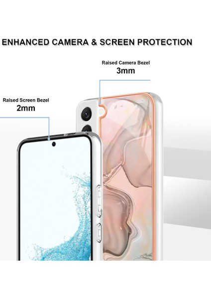 Samsung Galaxy S23 Için Koruyucu Yumuşak Tpu Telefon Kılıfı Yb Imd Serisi-16 Stil E 2.0mm Anti-Drop Elektrokaplama Mermer Deseni Imd Arka Kapak (Yurt Dışından) fırsatları