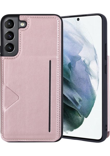 Samsung Galaxy S23 Pu Deri Kaplamalı Tpu Koruyucu Kılıf Manyetik Kart Yuvaları Tasarım Cep Telefonu Kabuğu Kapağı (Yurt Dışından)
