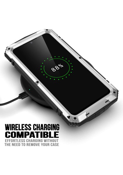 Samsung Galaxy S23 Gizli Kickstand Pc+Silikon+Metal Şok Geçirmez Vaka Su Geçirmez Toz Geçirmez Arka Kapak Temperlenmiş Cam Ekran Koruyucu (Yurt Dışından) fiyatları