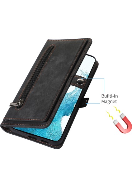 Samsung Galaxy S23 Fermuarı Cep Cüzdanı 9 Kart Yuvaları Çok Fonksiyonlu Telefon Kılıfı Pu Deri Stand Telefon Kapağı Bilek Kayışı (Yurt Dışından) indirimleri