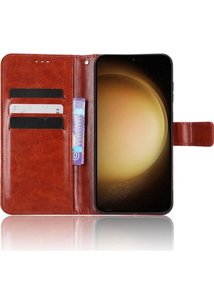 Samsung Galaxy S23 Çılgın At Dokusu Pu Deri Flip Telefon Kılıfı Cüzdan Stand Kapağı Kayış (Yurt Dışından) modelleri