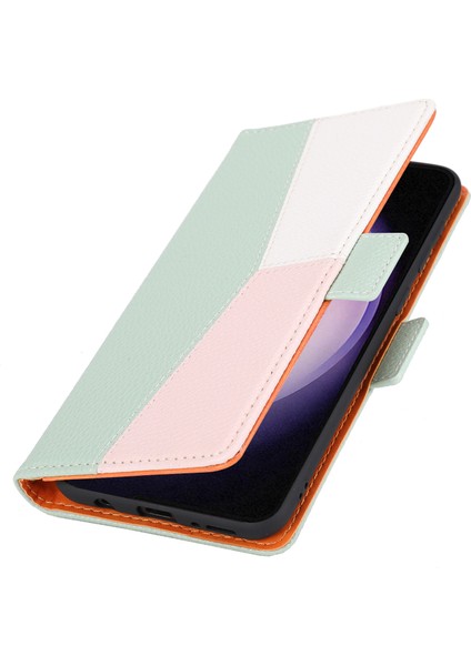 Samsung Galaxy S23 Için Telefon Deri Kılıfı, Üç Renkli Ekleme Litchi Doku Cep Telefonu Stand Kapak Cüzdanı Kayış (Yurt Dışından) indirimleri