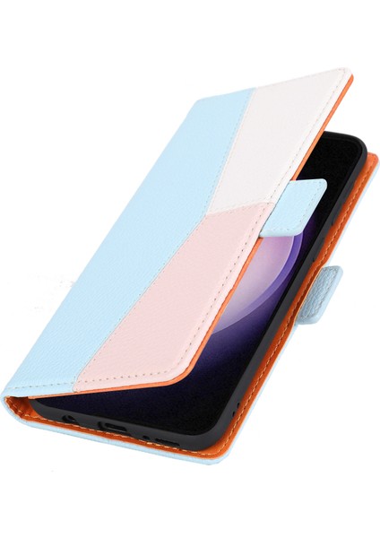 Samsung Galaxy S23 Için Telefon Deri Kılıfı, Üç Renkli Ekleme Litchi Doku Cep Telefonu Stand Kapak Cüzdanı Kayış (Yurt Dışından) indirimleri