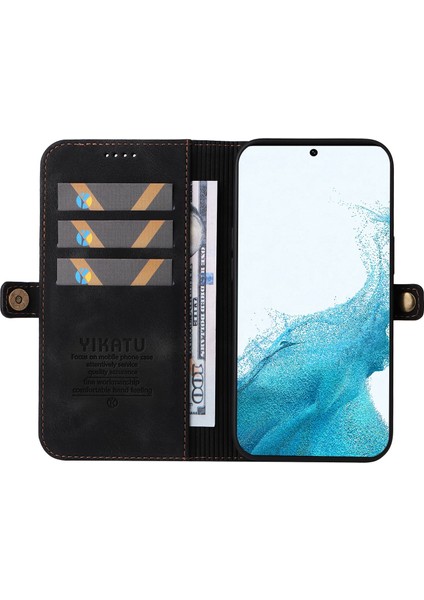 Samsung Galaxy S23 Dış Kart Yuvası ile Cilt Touch Duygu Cüzdan Kılıfı, Stand Özellik Pu Deri Manyetik Koruma Flip Telefon Kapağı (Yurt Dışından)