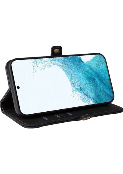 Samsung Galaxy S23 Dış Kart Yuvası ile Cilt Touch Duygu Cüzdan Kılıfı, Stand Özellik Pu Deri Manyetik Koruma Flip Telefon Kapağı (Yurt Dışından)