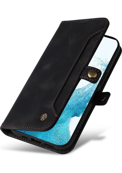 Samsung Galaxy S23 Dış Kart Yuvası ile Cilt Touch Duygu Cüzdan Kılıfı, Stand Özellik Pu Deri Manyetik Koruma Flip Telefon Kapağı (Yurt Dışından)