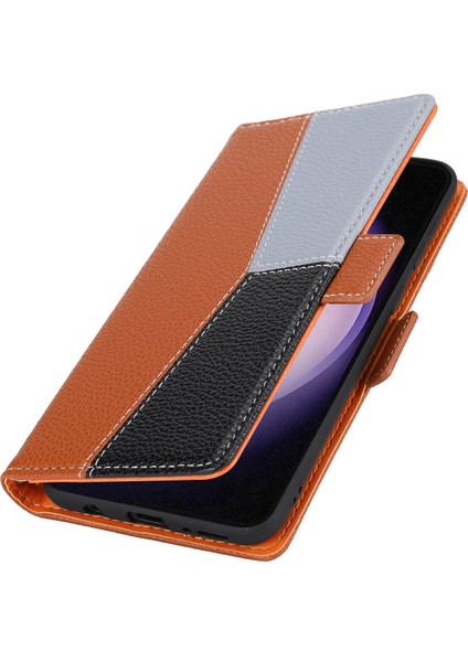 Samsung Galaxy S23 Için Telefon Deri Kılıfı, Üç Renkli Ekleme Litchi Doku Cep Telefonu Stand Kapak Cüzdanı Kayış (Yurt Dışından) indirimleri