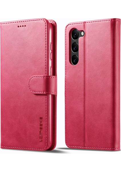Samsung Galaxy S23 Çizgi Anti-Kırpma Buzağı Dokusu Manyetik Toka Telefon Kapağı Cüzdan Standı Pu Deri Koruyucu Telefon Kılıfı (Yurt Dışından)