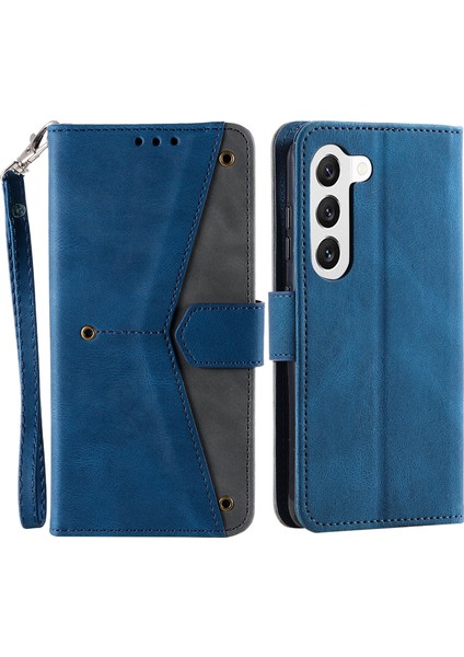 Samsung Galaxy S23 Stand Cüzdan Telefon Kılıfı Ekleme Dikiş Pu Deri + Tpu Kapak (Yurt Dışından)