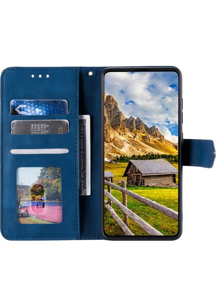 Samsung Galaxy S23 Stand Cüzdan Telefon Kılıfı Ekleme Dikiş Pu Deri + Tpu Kapak (Yurt Dışından)