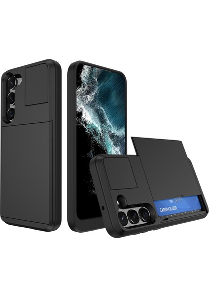 Samsung Galaxy S23 Için Cep Telefonu Kılıfı, Sürgülü Kart Tutucu Pc + Tpu Anti-Damla Kapağı (Yurt Dışından)