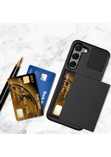Samsung Galaxy S23 Için Cep Telefonu Kılıfı, Sürgülü Kart Tutucu Pc + Tpu Anti-Damla Kapağı (Yurt Dışından) fiyatları