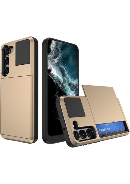 Samsung Galaxy S23 Için Cep Telefonu Kılıfı, Sürgülü Kart Tutucu Pc + Tpu Anti-Damla Kapağı (Yurt Dışından)