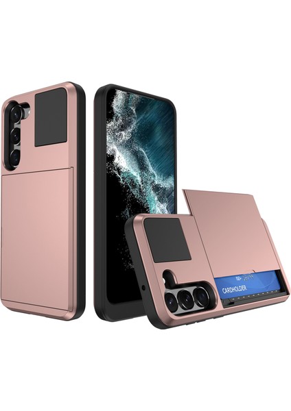 Samsung Galaxy S23 Için Cep Telefonu Kılıfı, Sürgülü Kart Tutucu Pc + Tpu Anti-Damla Kapağı (Yurt Dışından)