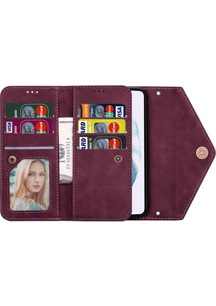 Samsung Galaxy S23 Için Cilt Touch Hissed Pu Deri Telefon Kılıfı Fermuar Cep Cüzdanı Kısa + Uzun Kayış (Yurt Dışından) fiyatları
