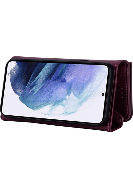 Samsung Galaxy S23 Için Cilt Touch Hissed Pu Deri Telefon Kılıfı Fermuar Cep Cüzdanı Kısa + Uzun Kayış (Yurt Dışından) modelleri