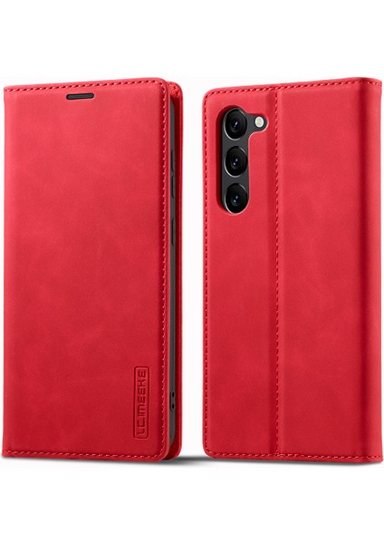 Samsung Galaxy S23 Pu Deri Manyetik Otomatik Emici Stant Flip Cüzdan Kapağı Kapak Önleyici Telefon Kasası (Yurt Dışından)