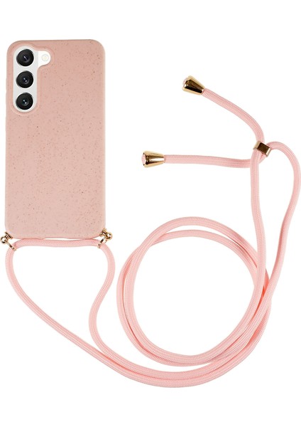 Samsung Galaxy S23 Için+ Biyobozunur Telefon Kılıfı Buğday Saman Yumuşak Tpu Şok Geçirmez Koruma Koruma Ayarlanabilir Kordon-Pembe ile Cilt Kabuğu Kapağı (Yurt Dışından)