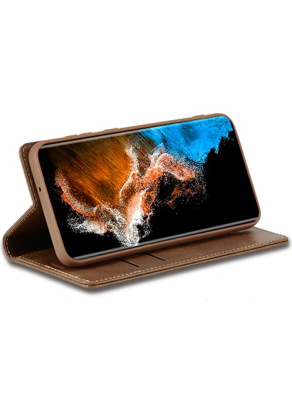 Samsung Galaxy S23 Şok Geçirmez Anti-Çizik Pu Deri Flip Cüzdan Kılıfı Rfıd Engelleme Iç Tpu Stand Manyetik Emilim Kapağı (Yurt Dışından) modelleri