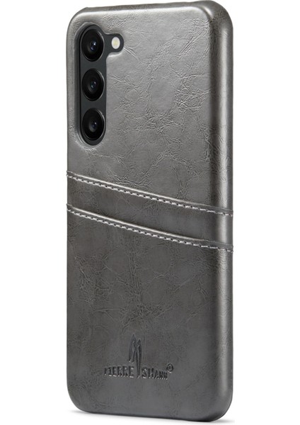Samsung Galaxy S23 Telefon Koruyucu Kapak Kart Yuvaları Yağ Balmumu Pu Deri+Pc Telefon Kılıfı (Yurt Dışından)