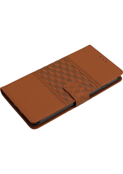 Samsung Galaxy S23 Için Cilt Dokunmatik Duygu Telefon Kapağı Retro Baskılı Pot Pu Deri Cep Telefon Kılıf Stand Strap ile (Yurt Dışından)