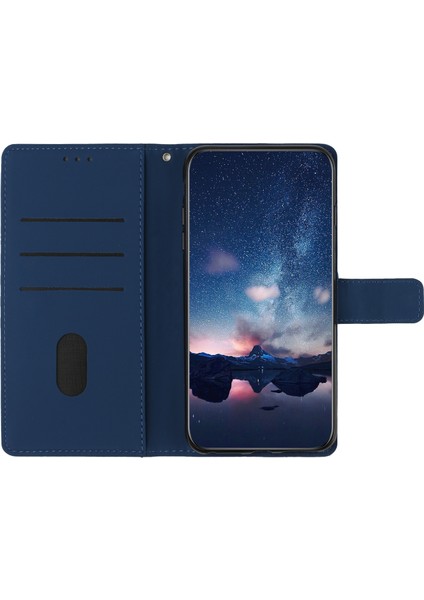 Samsung Galaxy S23 Için Cilt Dokunmatik Duygu Telefon Kapağı Retro Baskılı Pot Pu Deri Cep Telefon Kılıf Stand Strap ile (Yurt Dışından)