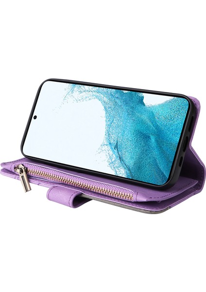 Samsung Galaxy S23 Anti-Fall Pu Deri Telefon Kapağı Iki Renk Ekleme Fermuar Cep Mobil Telefon Kılıfı Birden Çok Kart Yuvası (Yurt Dışından) fırsatları