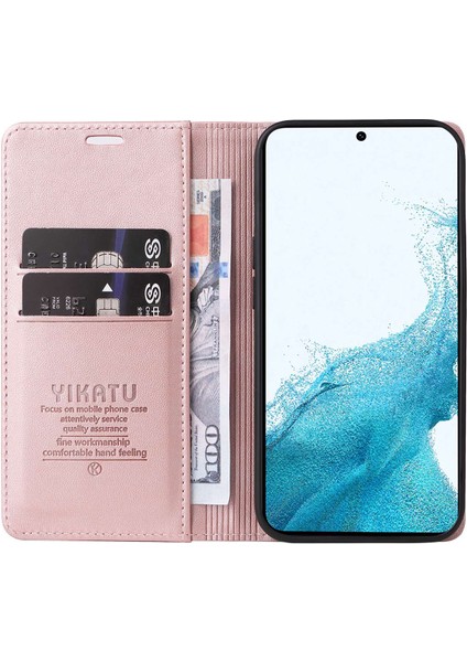 Samsung Galaxy S23 Pu Deri Dal Damla Koruma Kılıfı Manyetik Otomatik Kapanış Telefon Stand Cüzdan Kapağı (Yurt Dışından)
