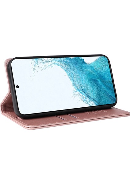 Samsung Galaxy S23 Pu Deri Dal Damla Koruma Kılıfı Manyetik Otomatik Kapanış Telefon Stand Cüzdan Kapağı (Yurt Dışından)