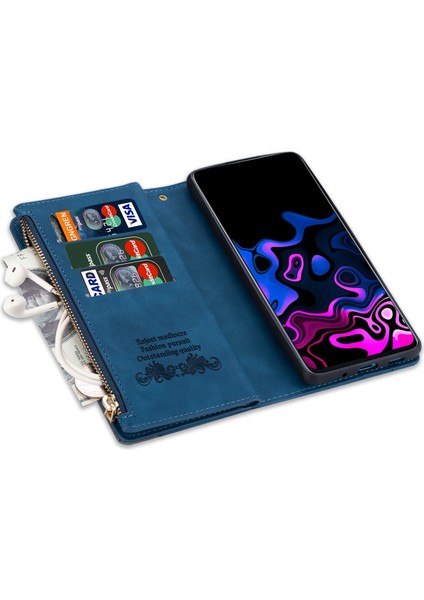 Samsung Galaxy S23 Için Deri Cüzdan Telefon Kılıfı S23 5g Anti-Güz Koruyucu Kapak Renk Ekleme Stand Baskı Hatları Fermuar Cepi ile Telefon Kılıfı (Yurt Dışından) indirimleri